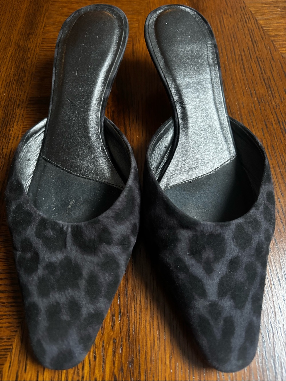 Chico's leopard print kitten heel mules size 10